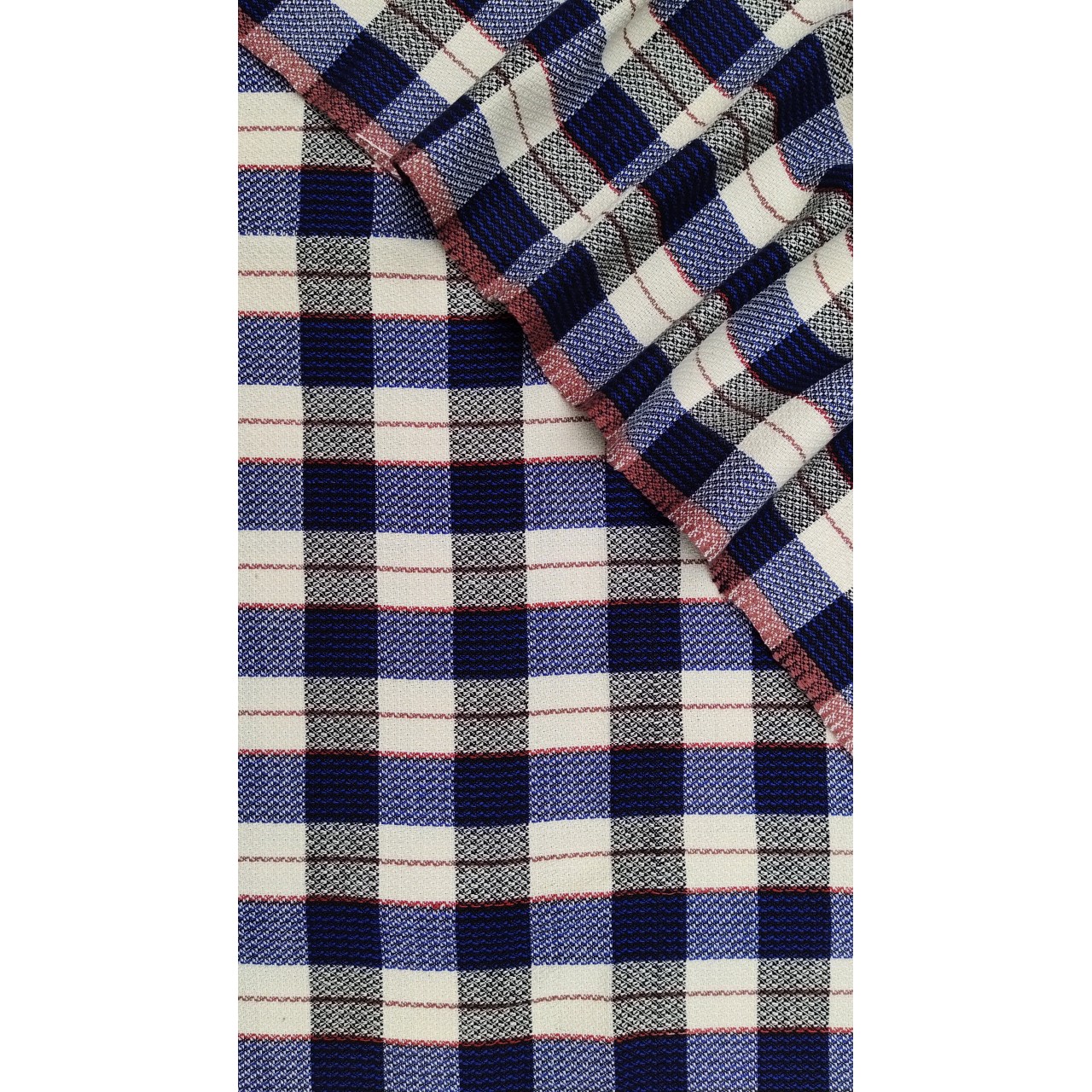 (135) Cotton Azo free dyed yardage from Kutch - Ivory, black, royal blue, checks, horizontal stripes, vertical stripes