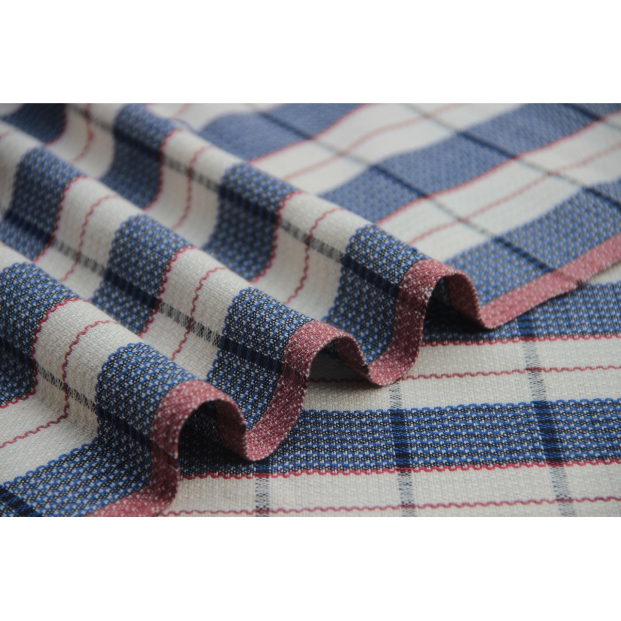 (137) Cotton Azo free dyed yardage from Kutch - Ivory, black, royal blue, checks, horizontal stripes, vertical stripes