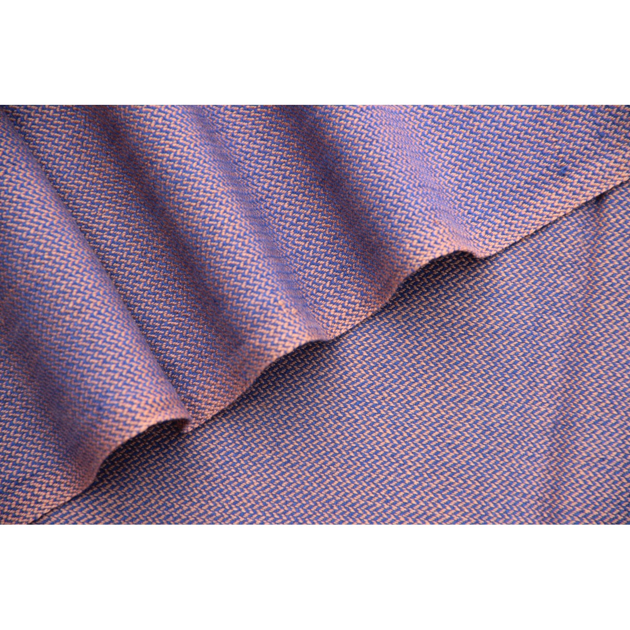 (172) Cotton Azo free dyed yardage from Chhattisgarh - Saffron, indigo