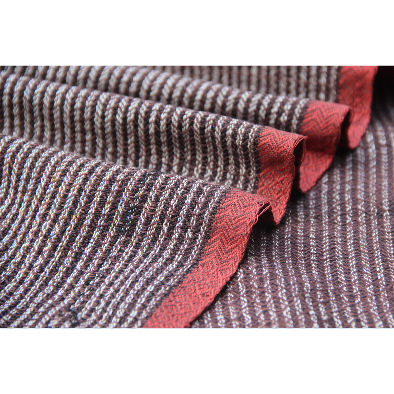 (363) Cotton Azo-free dyed yardage from Arunachal Pradesh - Brown, black, vertical stripes, pointed twill