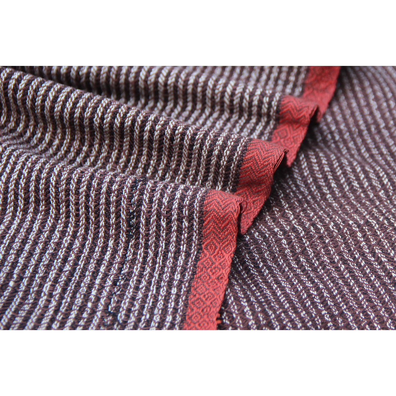 (363) Cotton Azo-free dyed yardage from Arunachal Pradesh - Brown, black, vertical stripes, pointed twill