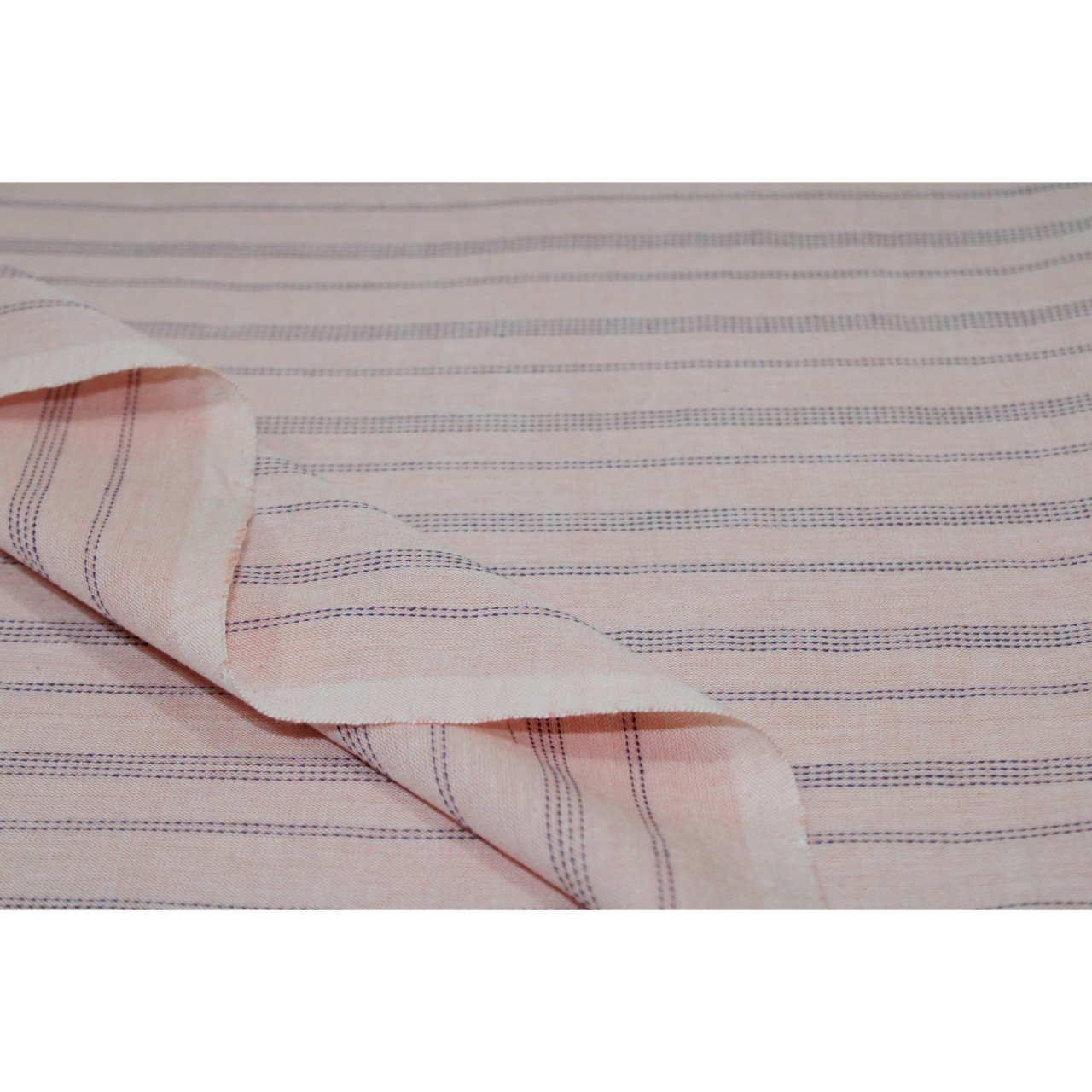 (181) Cotton Azo free dyed yardage from Chhattisgarh - Light saffron, vertical stripes