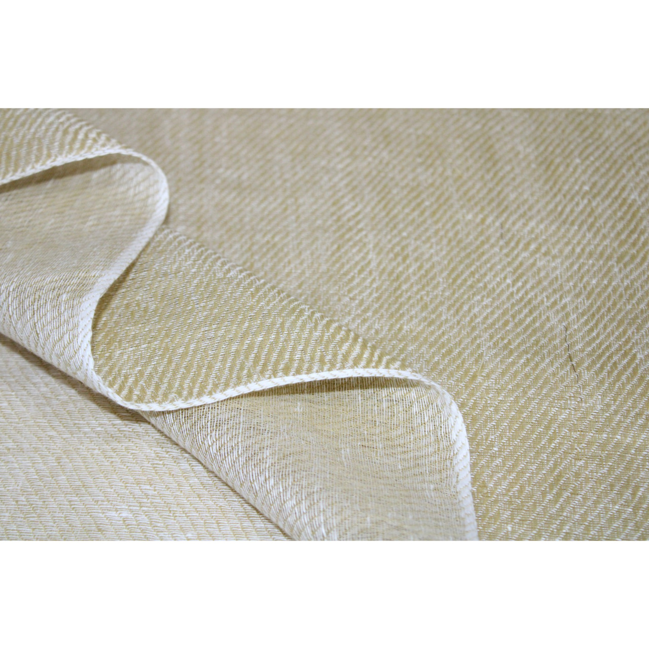 (1416) Linen Azo-free dyed stole from Bihar - Mustard yellow, plain