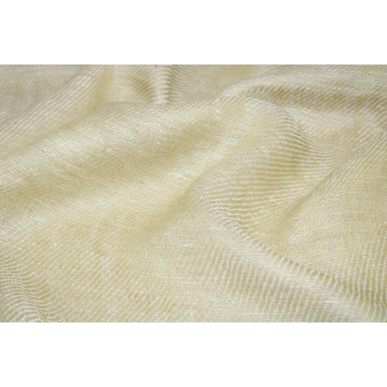 (1416) Linen Azo-free dyed stole from Bihar - Mustard yellow, plain