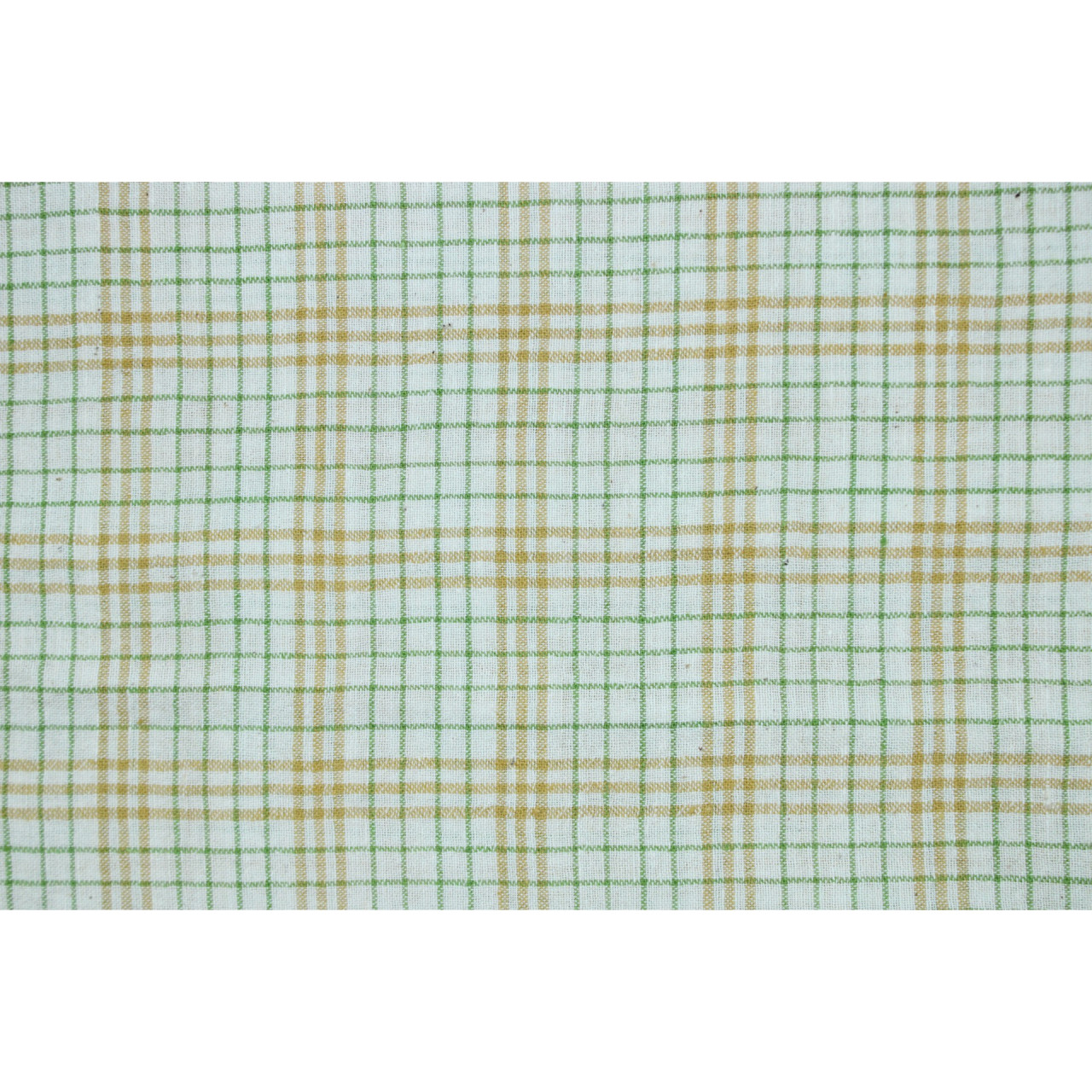 (2123) Kala cotton Azo-free dyed Kutchy yardage from Kutch - Yellow, green, white, checks