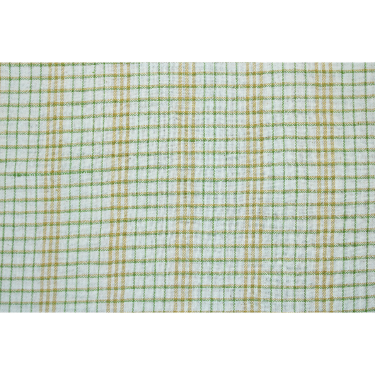 (2125) Kala cotton Azo-free dyed Kutchy yardage from Kutch - Green, white, yellow, checks, plain