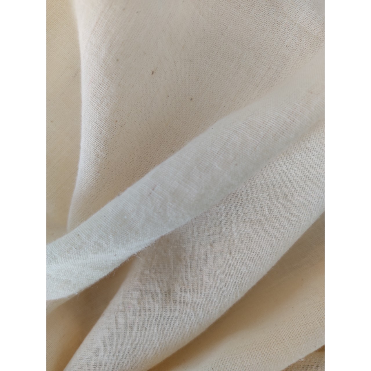 (4) Organic handspun kala cotton undyed yardage from Kutch - Plain, kora, off white, white