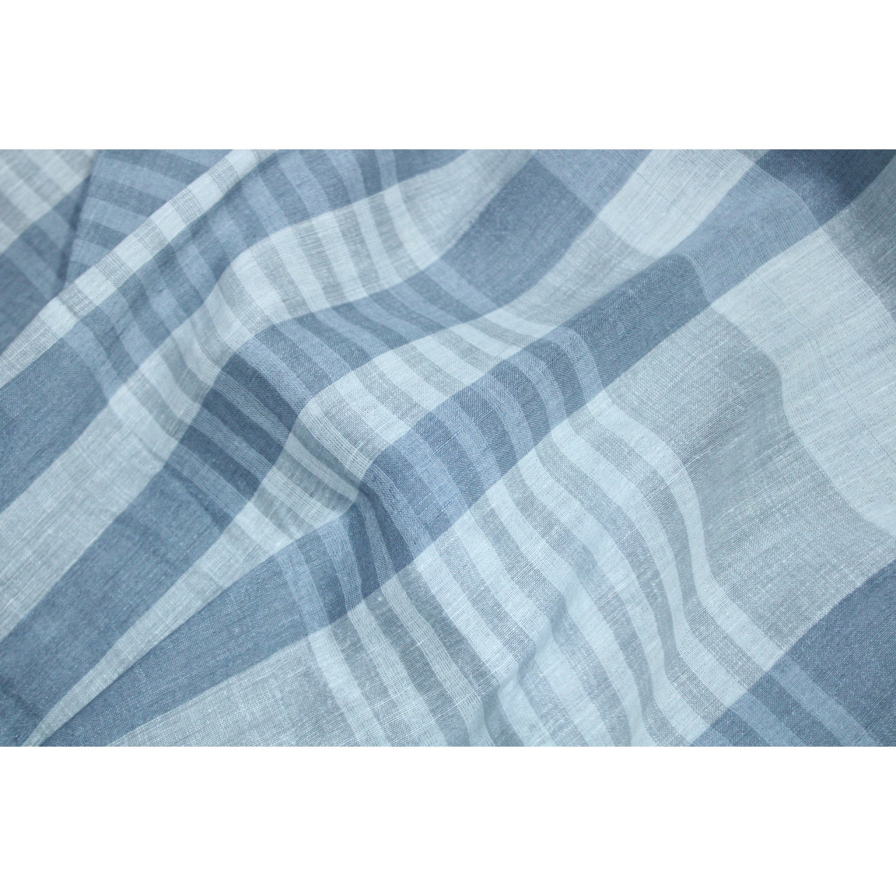 (2075) Khadi  and linen Azo-free dyed stole from Shantipur - Grey, white, stripes